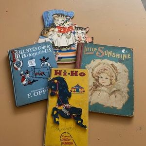 Vintage books and hanging